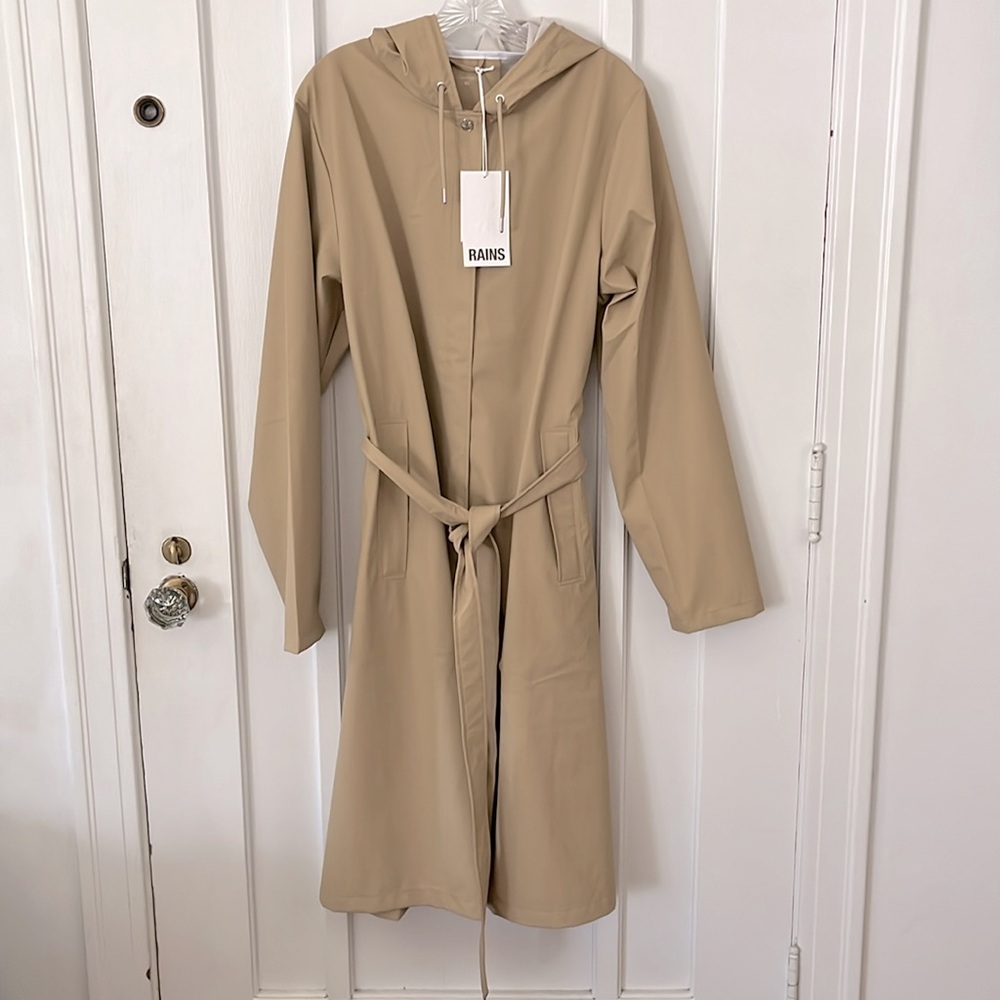 NWT Rains Belted Jacket sz XL Waterproof Wind Resistant - Picture 7 of 10